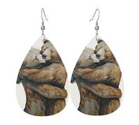 Bears Teardrop Dangle Earrings Colorful Leather Dangle Drop Earrings Trendy Drop Earring For Women Accessories Daily Wear
