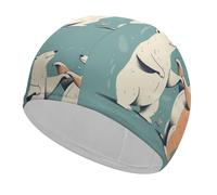Bears Together Swim Cap for Adult, Elastic Fabric Swimming Cap, Comfortable Bathing Cap for Long & Short Hair