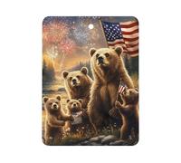 Bears U.S. Flag Hanging Car Air Freshener Ocean Scent | Long Lasting Fragrance Tablets with Personalised Design