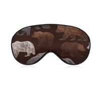 Bears with Artistic Lines Blackout Sleep Mask for Side Sleeper Soft Covers for Travel Essentials Nap