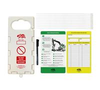 BearTOOLS Excavator Safety Notice Inserts Only Control System Help Maintenance Identification Tracked and Wheeled Machinery (Yellow/Green 10 Pack Kit)