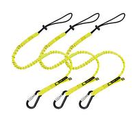 BearTOOLS Tool Lanyard with Buckle Strap - Clip Bungee Cord - Heavy Duty Screw Locking Carabiner - Fall Protection and Safety - Adjustable Loop End - Tough Tether - Construction - 3PK (Yellow 0923YS)