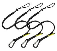 BearTOOLS Tool Lanyard with Single Carabiner and Adjustable Loop End, Standard Length, Maximum Weight Limit 8KG / 17.6lb, Aluminum Screw Lock Carabiner with Shock Cord Stopper, 0923S (3 Pack)