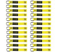 BearTOOLS Yellow Flat D-Ring Tool Tail Tethers, 2-in-1 Application, Max Load 0.9KG, 12CM x 12MM (24)