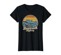 Beartooth Highway National Scenic Byway 212 Retro Value Graphic T-Shirt, Women, Black, XS