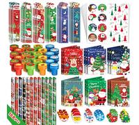 BEARUN 168 Pcs Christmas Party Favors Bulk for Kids-24 Pack Christmas Stocking Stuffers Great for Classroom Gift Exchange School Games Prizes Carnival Event