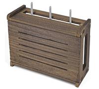 BEARUT Wooden Router Shelf Wall Mount WiFi Router Storage Box Modem Cable Router Cover Organized Power Strip Cable Management Hider Rack Need Assembly 14.9 * 9.8 * 5.4 in (L* H * W)