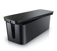 Bearware - Cable Tidy Box - Cable Management Box - Cable Organizer - Cable Box - Box for covering cables - Multiple Socket Organizer - Handy Charging Box - Black