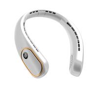 Bearwind Portable Neck Fan - Bladeless Wearable Fan with LED Display, 5000mAh Battery, 4 Speeds Hands-Free Cooling for Commuting, Travel & Outdoor Sports - Summer Gift for Men Women (White)