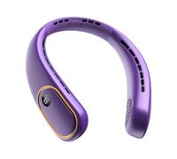 Bearwind Portable Neck Fan - Bladeless Wearable Fan with LED Display, 5000mAh Battery, 4 Speeds Hands-Free Cooling for Commuting, Travel & Outdoor Sports - Summer Gift for Men Women (Purple)