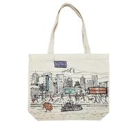 Beary Blu Cities Around the World Artwork Tote Bag Series- Designed in the USA, 17"x14", Double Sided Print, Souvenir & Gift (Portland)