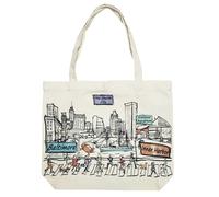 Beary Blu Cities Around the World Artwork Tote Bag Series- Designed in the USA, 17"x14", Double Sided Print, Souvenir & Gift (Baltimore)