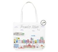 Beary Blu City Themed Artwork Tote Bag with Zipper Series- Designed in the USA, 17"x14", Souvenir & Gift (Puerto Rico)