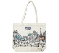 Beary Blu Paris Artwork Tote Bag - Designed in the USA, 17"x14", Double Sided Print, Souvenir & Gift