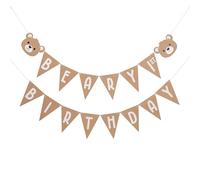 Beary First Birthday Banner - Bear First Birthday Decorations,Neutral Birthday Bear Theme Party Birthday Banner,1st Birthday Boy Decoration,My Beary 1st Birthday Banner