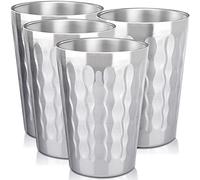 Beasea 15oz Stainless Steel Cups, 4 Pack Double Wall Metal Stackable Insulated Portable Drinking Tumblers Unbreakable Shatterproof Glasses for Home Restaurant Party Camping Travelling