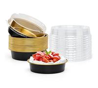 Beasea 20 Pack Cheesecake Pan with Lids, 8 Oz 4 Inch Round Foil Tart Tins Muffin Container with Lids Mini Pie Pans Mini Cake Pan Disposable Tart Pans For Pizza Pie Tart Quiche