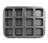 Beasea Brownie Pan with Dividers, 1 Set 12 Cavity All Edges Square Cupcake Brownie Pans Mini Cake Non Stick Baking Carbon Steel Bread Mold Small Edge 3x4 Individual Cutter Sheet Tray for Cookie Oven