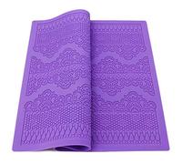 Beasea Fondant Lace Mold, Silicone Lace Mould for Cake Decorating Molds Silicone Shapes Border Decoration, Fondant Impression Mat Purple for Chocolate Sugar Sugarcraft Candy Cupcake Baking Embossing