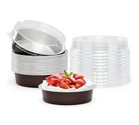 Beasea Mini Pie Pans 20 Pack Disposable Pie Tins Aluminum Pie Pan with Lids, 4 Inch Round Oven Baking Mini Cake Pan 8 Oz Foil Pan for Pie Tart Quiche