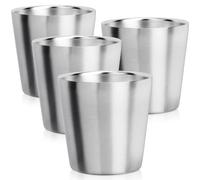 Beasea Stainless Steel Cups 6 oz, 4 Pack Small Stainless Steel Tumbler Bulk Stackable Insulated Mini Cups for Drinking Double Wall Metal Glasses Tin Cups for Home Restaurant Office Party Camping