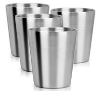 Beasea Stainless Steel Cups 8.8 oz, 4 Pack Small Stainless Steel Tumbler Bulk Stackable Insulated Mini Cups for Drinking Double Wall Metal Glasses Tin Cups for Office Home Party Camping