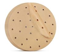 Beasea Unbleached Air Fryer Disposable Paper Liners 9 Inch, 100pcs Round Air Fryer Parchment Filter Paper Perforated Parchment Paper Bamboo Steamer Papers for Air Fryer and Steaming Basket