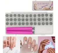Beasert 36 PCS Nail Art Stamp Pen Set, Various Flower Kitten Butterfly Pattern Stencils, Nail Art Printing Stencils, Polish Transfer Tools, Suitable for Beginners and Professionals