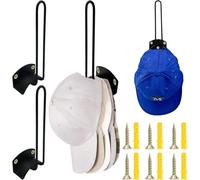 Beasert Hat Organizer for Baseball Caps, 2 Pack Metal Hat Hooks for Wall, Multi-Purpose L-Shaped Screw-in Hat Holders for Closet, Black