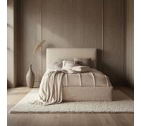 Beasley Boucle Upholstered Platform Mink Bed Frame