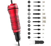 Cordless Drill Electric Rivet Gun Adapter Rivet Nut Drill Adapter Kit Including 10 Mandrel and 50Pcs Assorted Rivet Nuts, Rugged Carrying Case