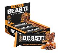 Beast Bar Giant Protein Bars High Protein 25g Each- Salted Caramel 6 Pack | Real Milk Chocolate Indulgent Nutrition Bars. High Protein Snacks with 25g Protein per 80g Bar. High Protein Bars Multipack.