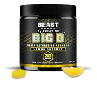 Beast Big D Performance Formula with Creatine Monohydrate Powder and Patented Ingredients for Daily Strength, Stamina and Endurance by Eddie Hall, 30 Servings, Lemon Sherbet