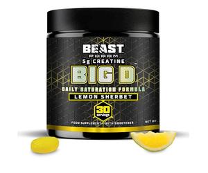 Beast Big D with Creatine Monohydrate Powder 30 Servings, Lemon Sherbet | Flavoured Daily Performance Formula with Premium Patented Ingredients for Strength, Stamina and Endurance by Eddie Hall