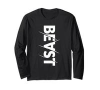 Beast Bold Typographic Training Motivation Design Long Sleeve T-Shirt
