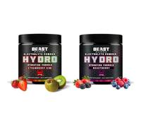 Beast Electrolytes Powder 2 Pack - 120 Servings Keto Hydration Drinks + Potassium - 1x Strawberry Kiwi, 1x Beastberry