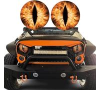 Beast Eyes Headlight Decals, Eye Decals for Jeep Headlights, Round Headlight Decal, 3D Stereo Eyes Headlight Decal Stickers, Funny Decals for Truck Car Body Window Bumper Decoration (Gold)