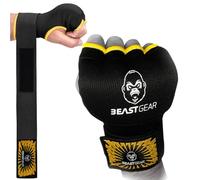 Beast Gear Advanced Inner Boxing Gloves Gel Mitts for Combat Sports, MMA and Martial Arts (Black Yellow/Extra-Large)