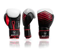 Beast Gear Boxing Gloves - Simian Model Genuine Cowhide Leather Training Gloves - For Punch Bag, Pads, Sparring (strap, 12 oz)