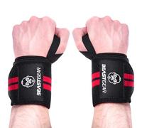 Beast Gear Professional Weight Lifting Wrist Support Wraps, 20” Cotton Straps Thumb Loop & One Size Fits All, Straps for Gym Fitness Training Workout