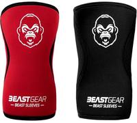 Beast Gear Sleeves 5mm Neoprene Double-Ply Compression Knee Sleeves for Support and Protection, Weightlifting, Crossfit, Powerlifting, Strongman, Squats, Deadlift, Olympic Lifting, S
