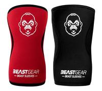 Beast Gear Sleeves 5mm Neoprene Double-Ply Compression Knee Sleeves for Support and Protection, Weightlifting, Crossfit, Powerlifting, Strongman, Squats, Deadlift, Olympic Lifting, M