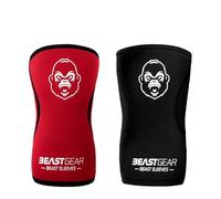 Beast Gear Sleeves 5mm Neoprene Double-Ply Compression Knee Sleeves for Support and Protection, Weightlifting, Crossfit, Powerlifting, Strongman, Squats, Deadlift, Olympic Lifting, L