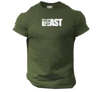 Beast Gorilla T Shirt Gym Clothing Bodybuilding Training Workout Exercise Boxing MMA Gymwear Top (UK, Alpha, 3XL, Regular, Regular, Military Green)