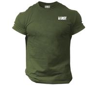 Beast Gorilla T Shirt Pocket Gym Clothing Bodybuilding Training Workout Exercise Boxing MMA Gymwear Top (UK, Alpha, S, Regular, Regular, Military Green)