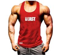 Beast Gorilla Vest Gym Clothing Bodybuilding Training Workout Exercise MMA Boxing Gift Tank Top (UK, Alpha, L, Regular, Regular, RED)