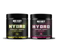 Beast Hydro Electrolytes Powder 2 Pack - 120 Servings Keto Hydration Drinks + Potassium - 1x Sour Cherry, 1x Lemon Sherbet