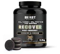 Beast - Mass Gainer 48g Carbs 25g Whey Protein Powder by Eddie Hall - Muscle Recovery and Growth - 30 Servings, 2.4kg - Cookies & Cream