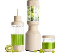 Beast Mighty 850 PLUS Premium Compact Personal Blender 850W, Food Blenders for Kitchen,Extra Vessels, Lids & Straws, Portable Blender Smoothie Maker for Ice, Shakes & Frozen Fruit (Sand)