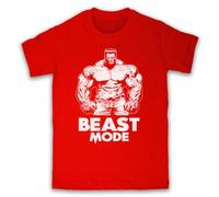 Beast Mode Bodybuilding Mens T-Shirt, Red, XL